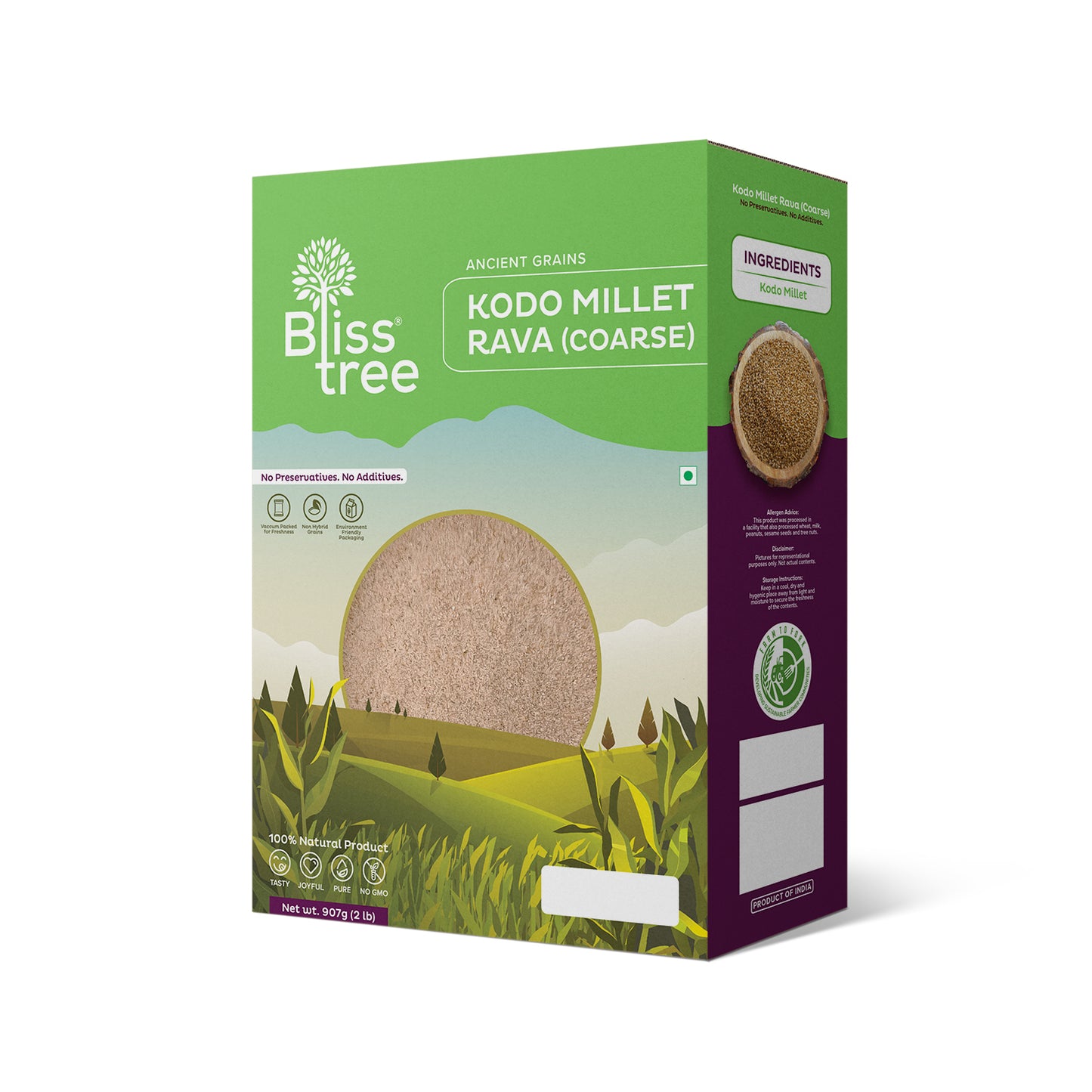 Blisstree Kodo Millet Rava (Coarse) - 2lb