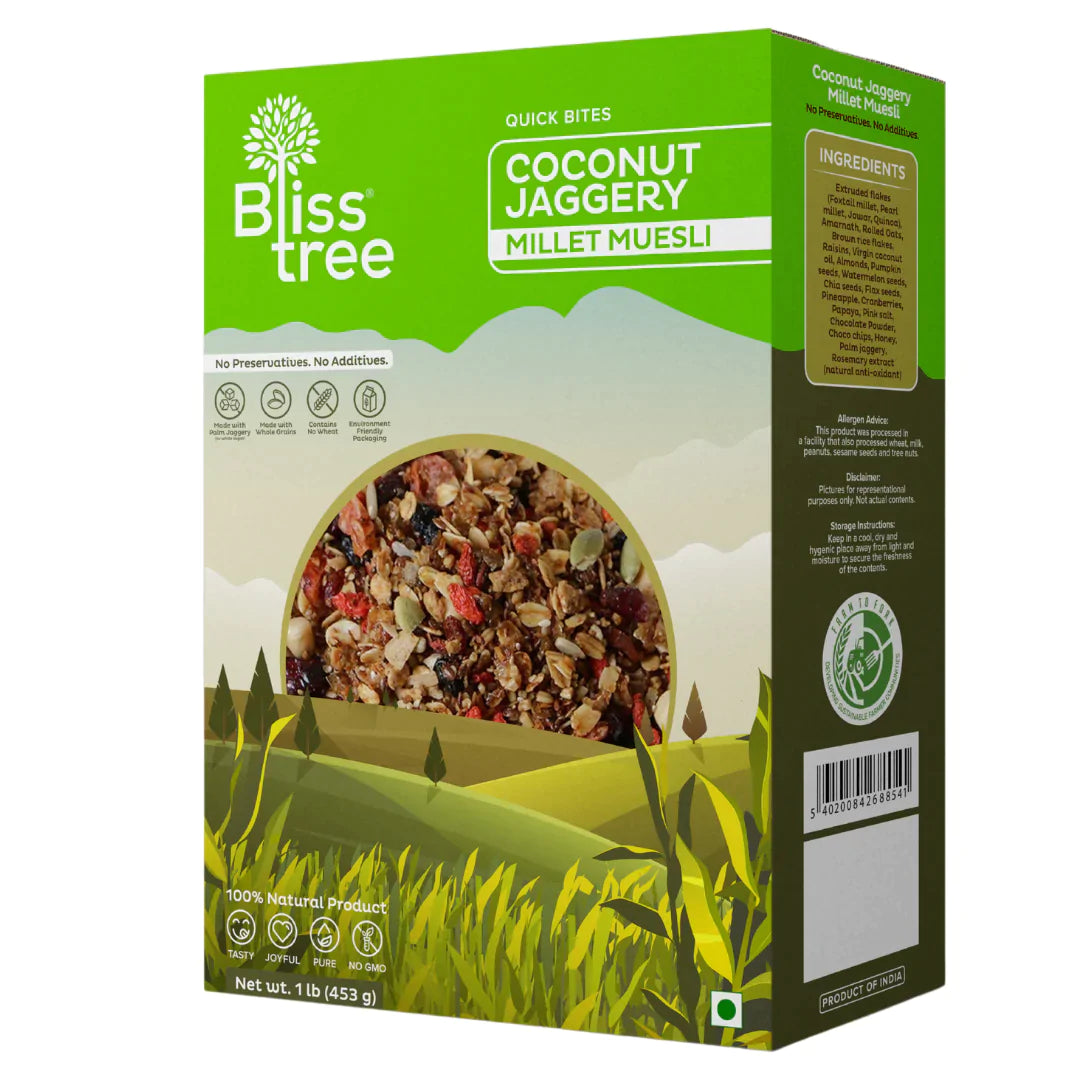 Blisstree Coconut Jaggery Millet Muesli - 1lb
