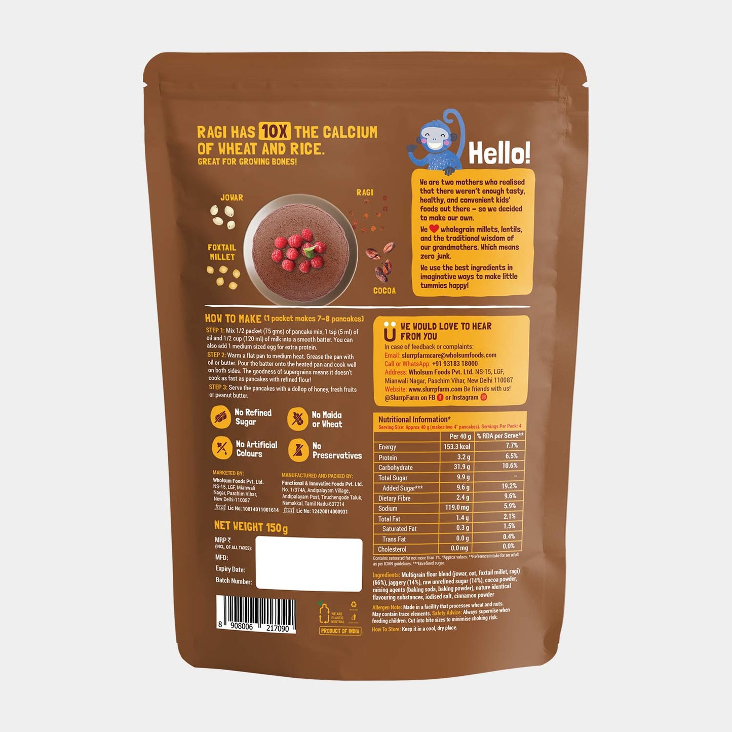 Slurrp Farm Chocolate Millet Pancake