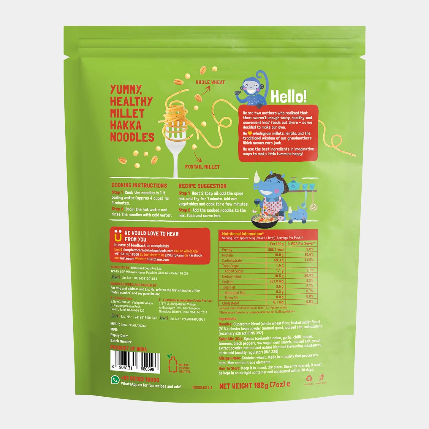 Millet Noodles - Mild Masala - 192g