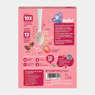 Cereal : Strawberry, Ragi & Rice Cereal -200g