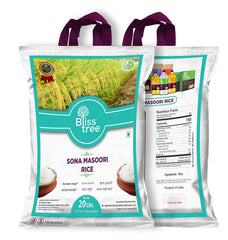 Blisstree Sona Masoori Rice - Single-polished,  20lb