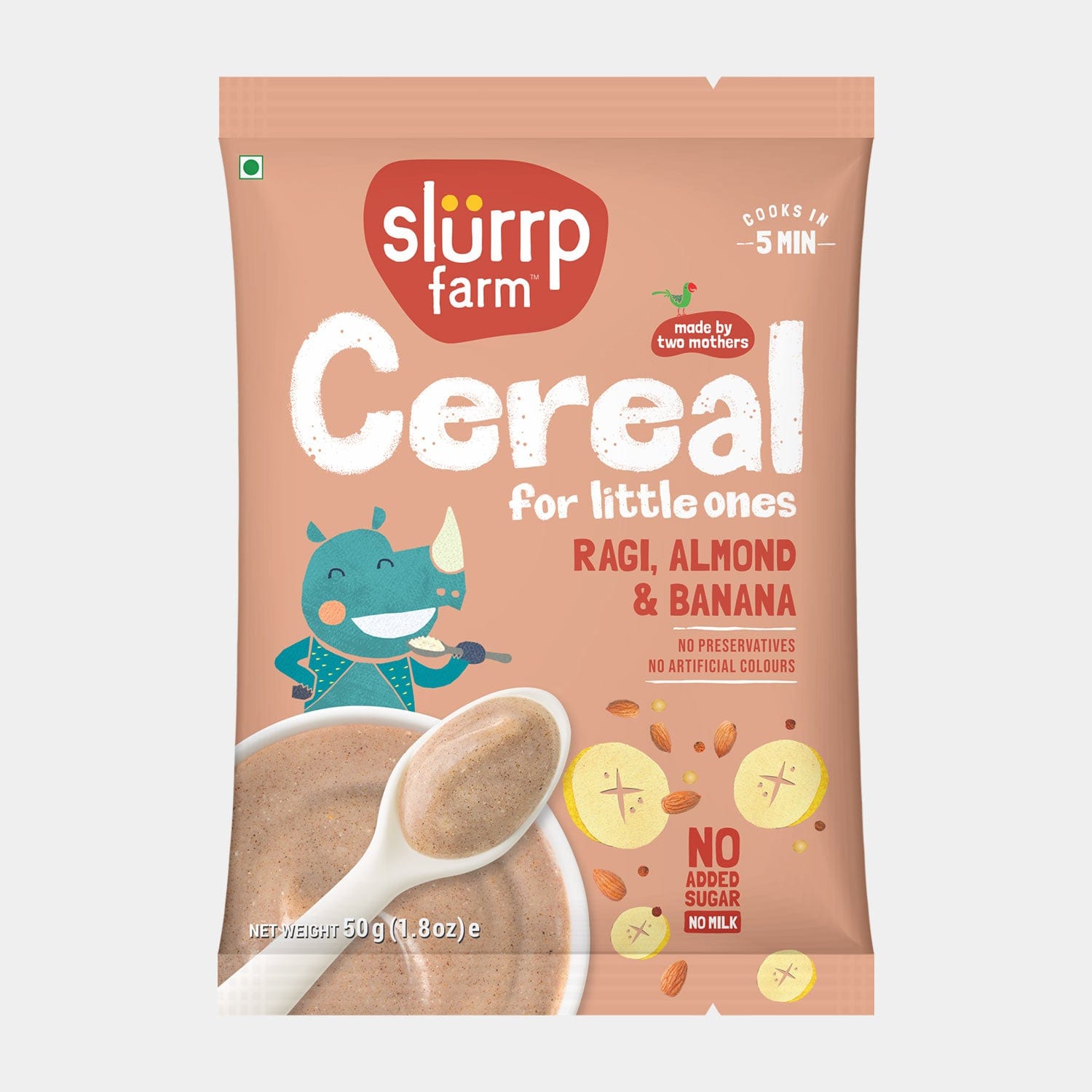 Cereal - Ragi, Almond and Banana Cereal | Porridge Mix, 50g Pack