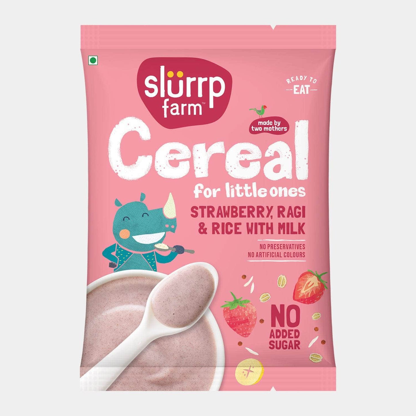 Cereal - Ragi & Rice Cereal: Strawberry (No Added Sugar) -50g pack