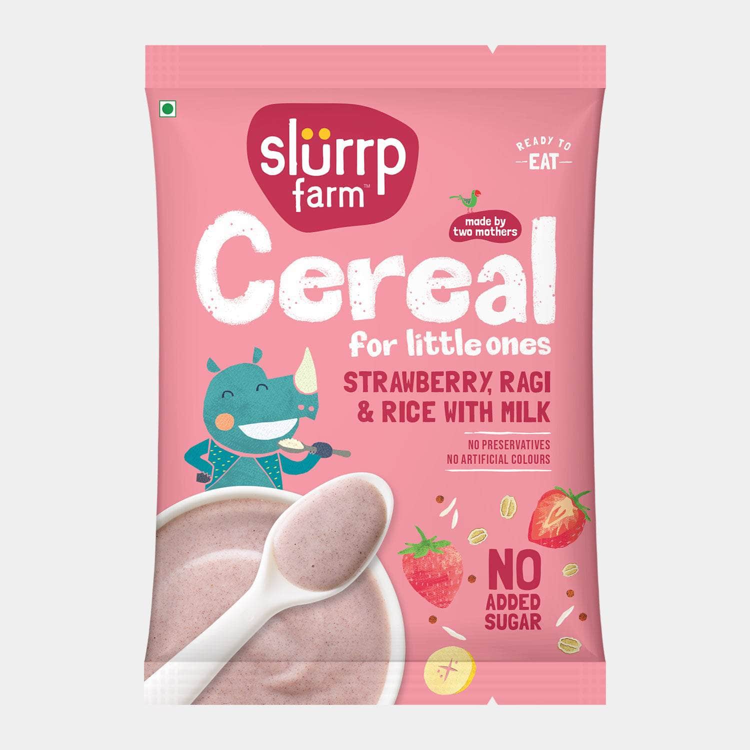 Cereal - Ragi & Rice Cereal: Strawberry (No Added Sugar) -50g pack