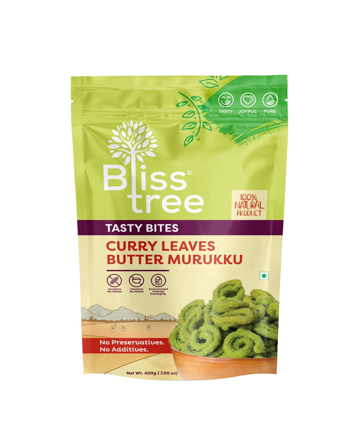 Blisstree Curry Leaves Butter Murukku - 400g