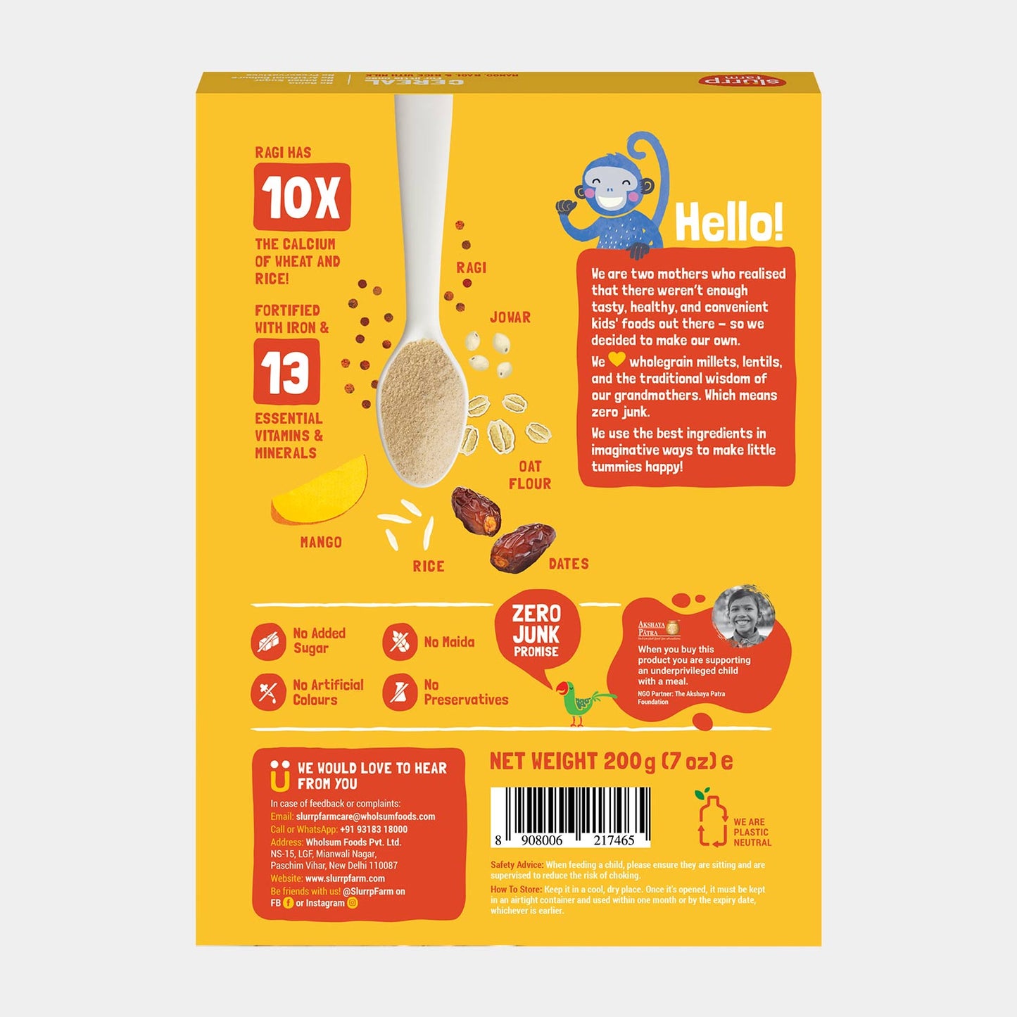 Cereal : Mango, Ragi & Rice Cereal - 200g