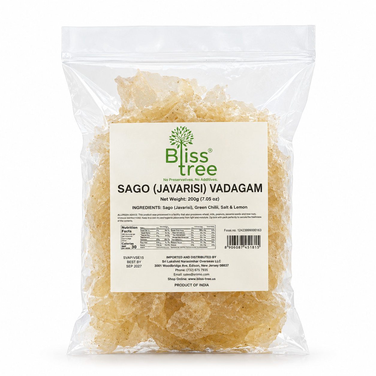 Blisstree Sago (Javarisi) Vadagam – 200g